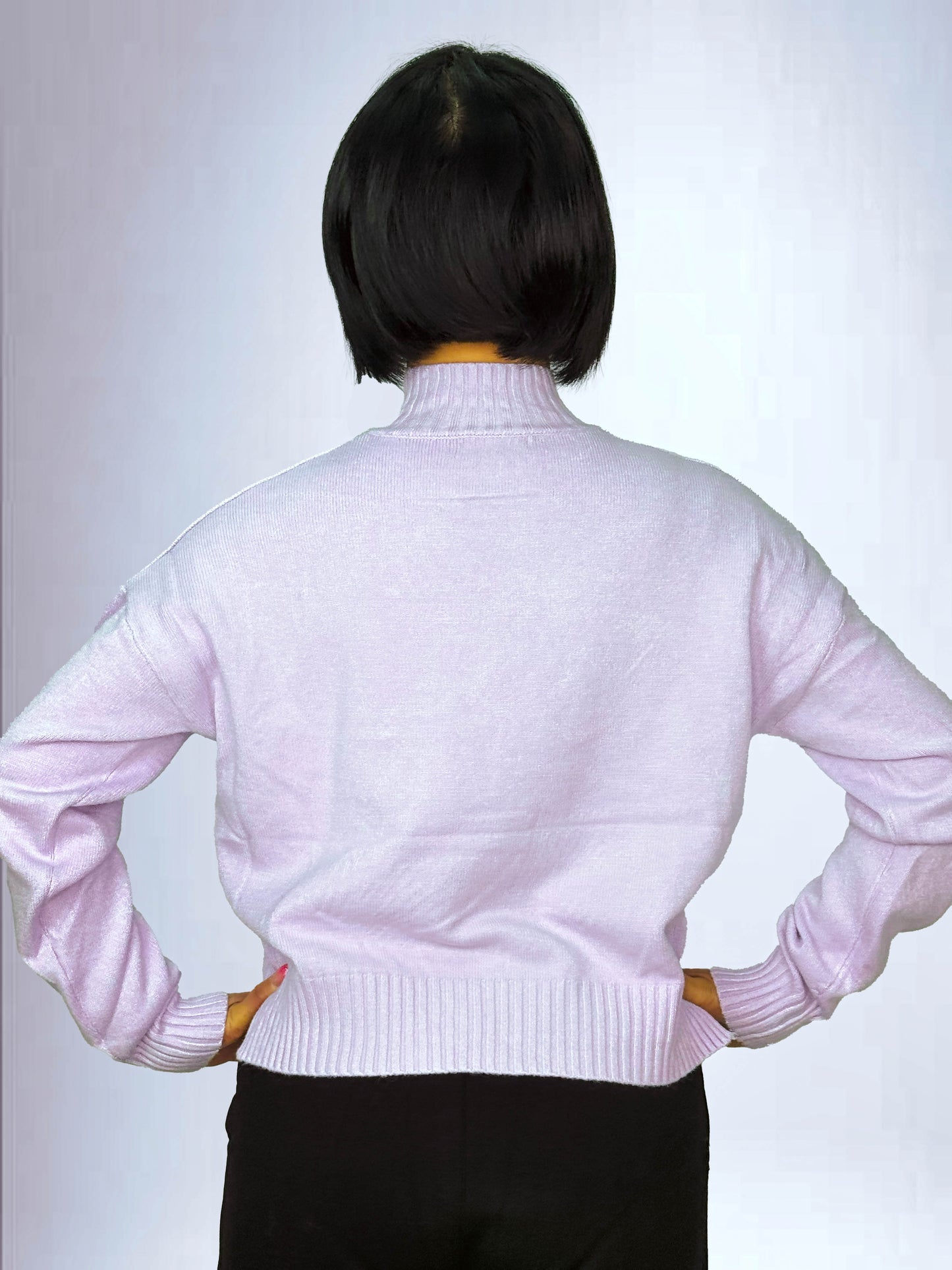 Maglione a Collo Alto con Accento Logo