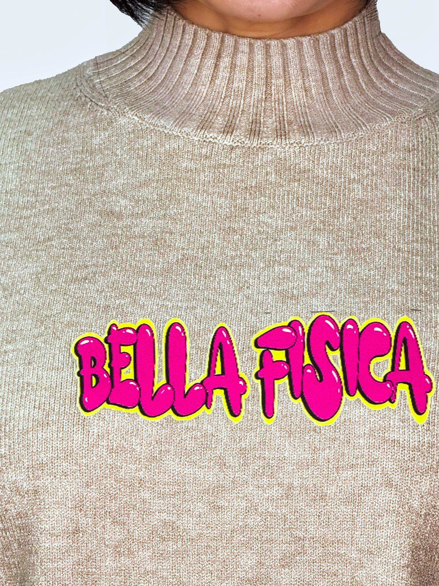 Maglione a Collo Alto con Accento Logo