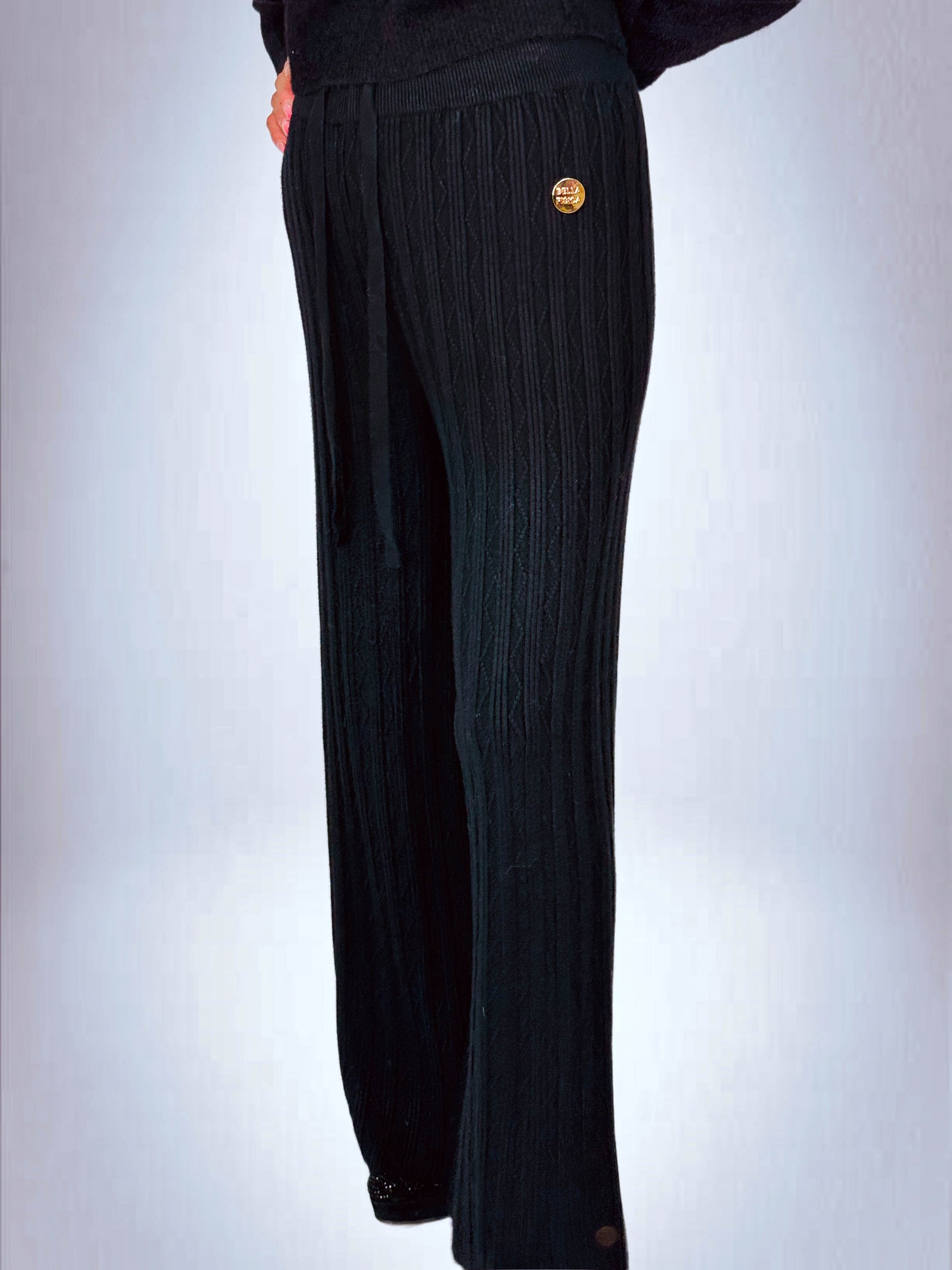 Pantaloni Palazzo in Tessuto Lurex
