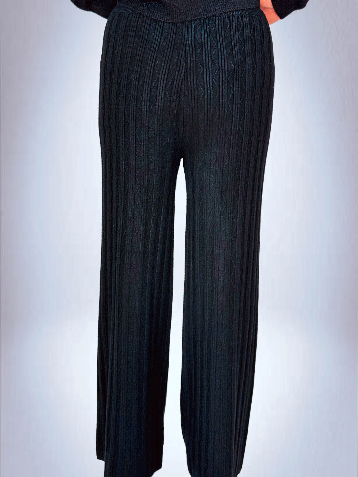 Pantaloni Palazzo in Tessuto Lurex