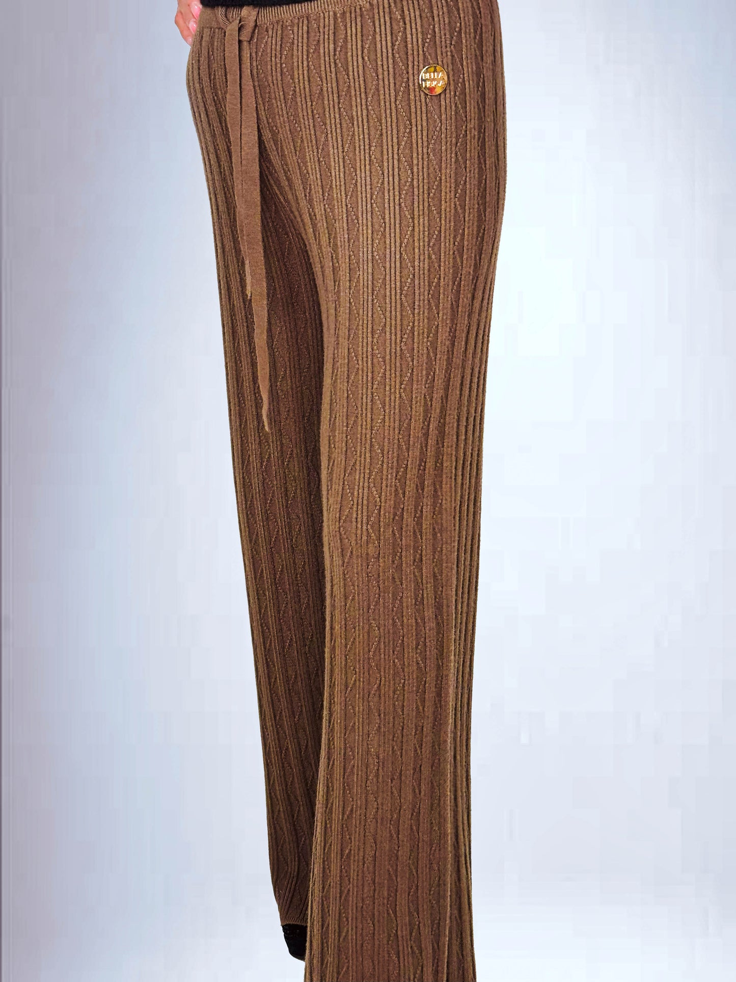 Pantaloni Palazzo in Tessuto Lurex