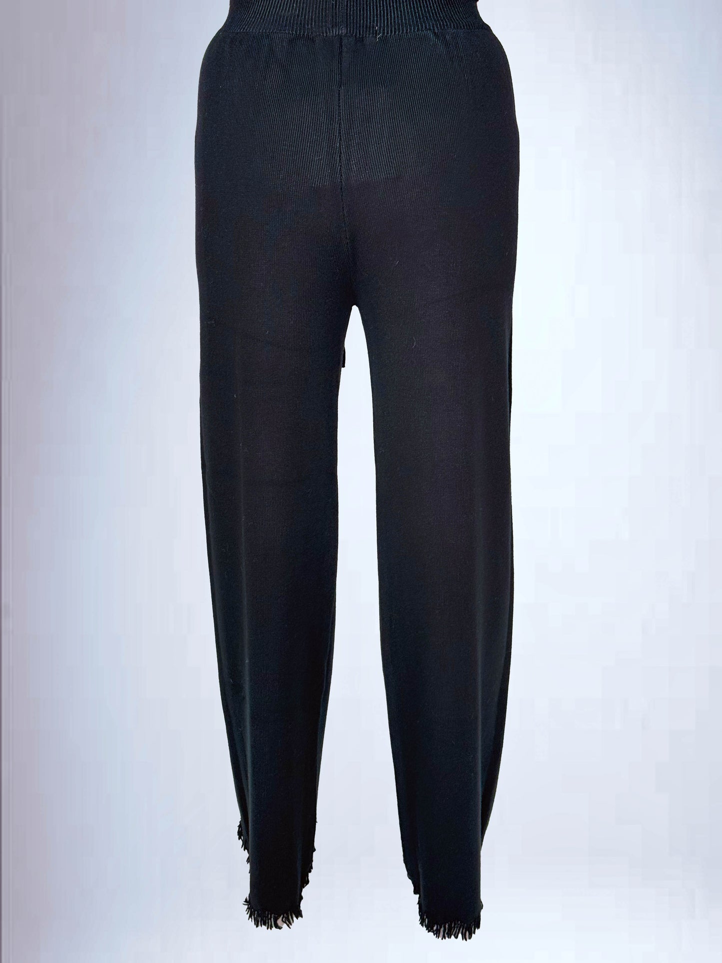 Pantaloni Eleganti con Finiture Sfrangiate con Laccio