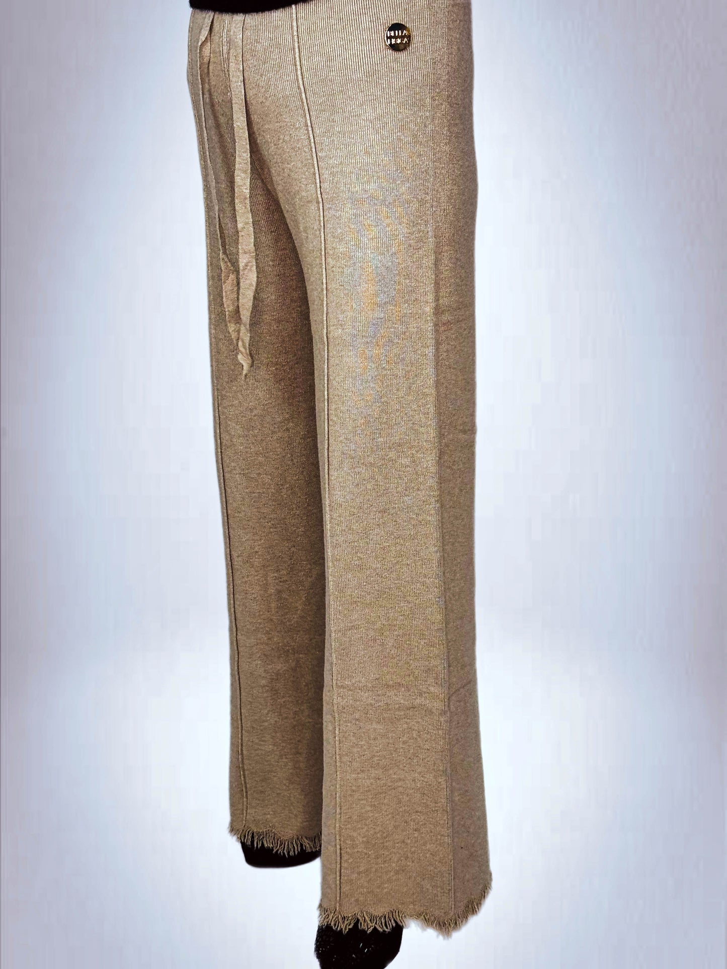 Pantaloni Eleganti con Finiture Sfrangiate con Laccio