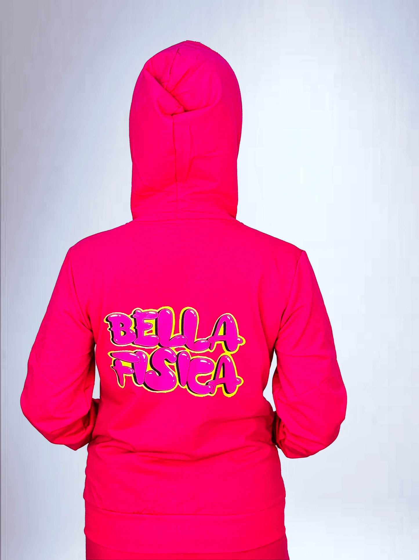 Felpa con Zip e Cappuccio con Logo: "Bella Fisica"