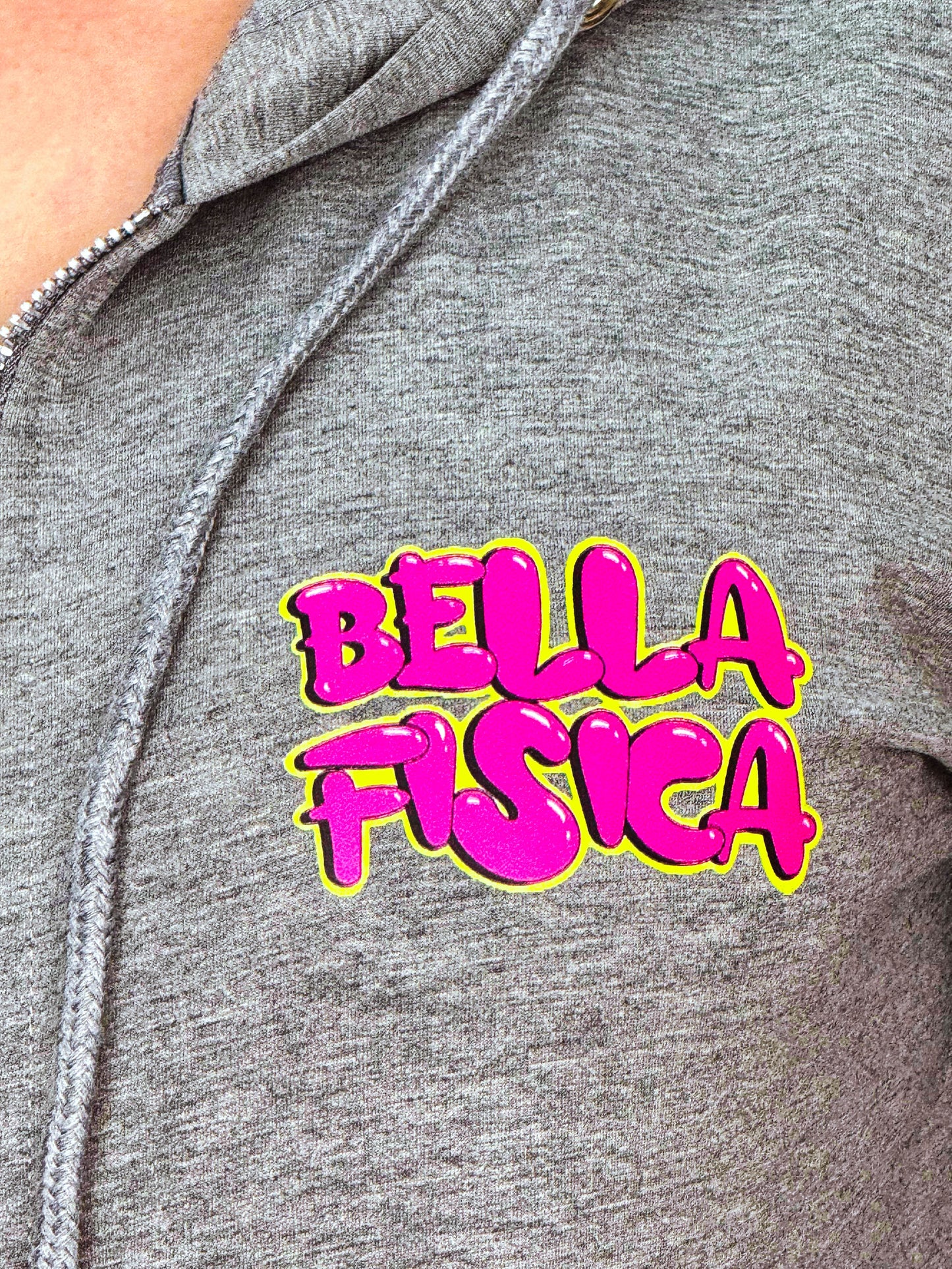 Felpa con Zip e Cappuccio con Logo: "Bella Fisica"