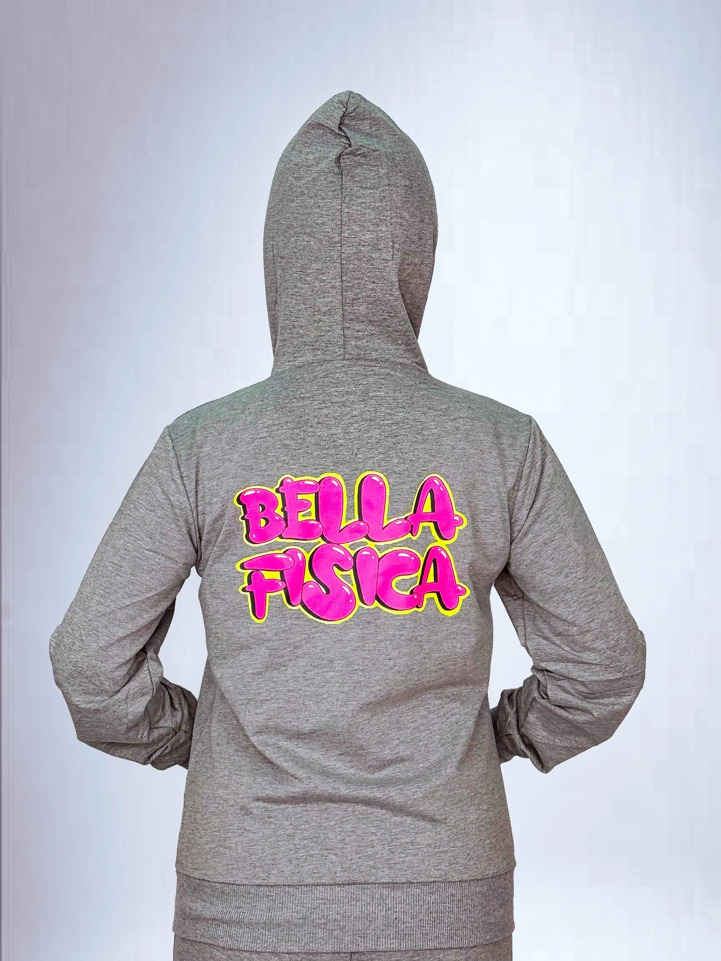 Felpa con Zip e Cappuccio con Logo: "Bella Fisica"