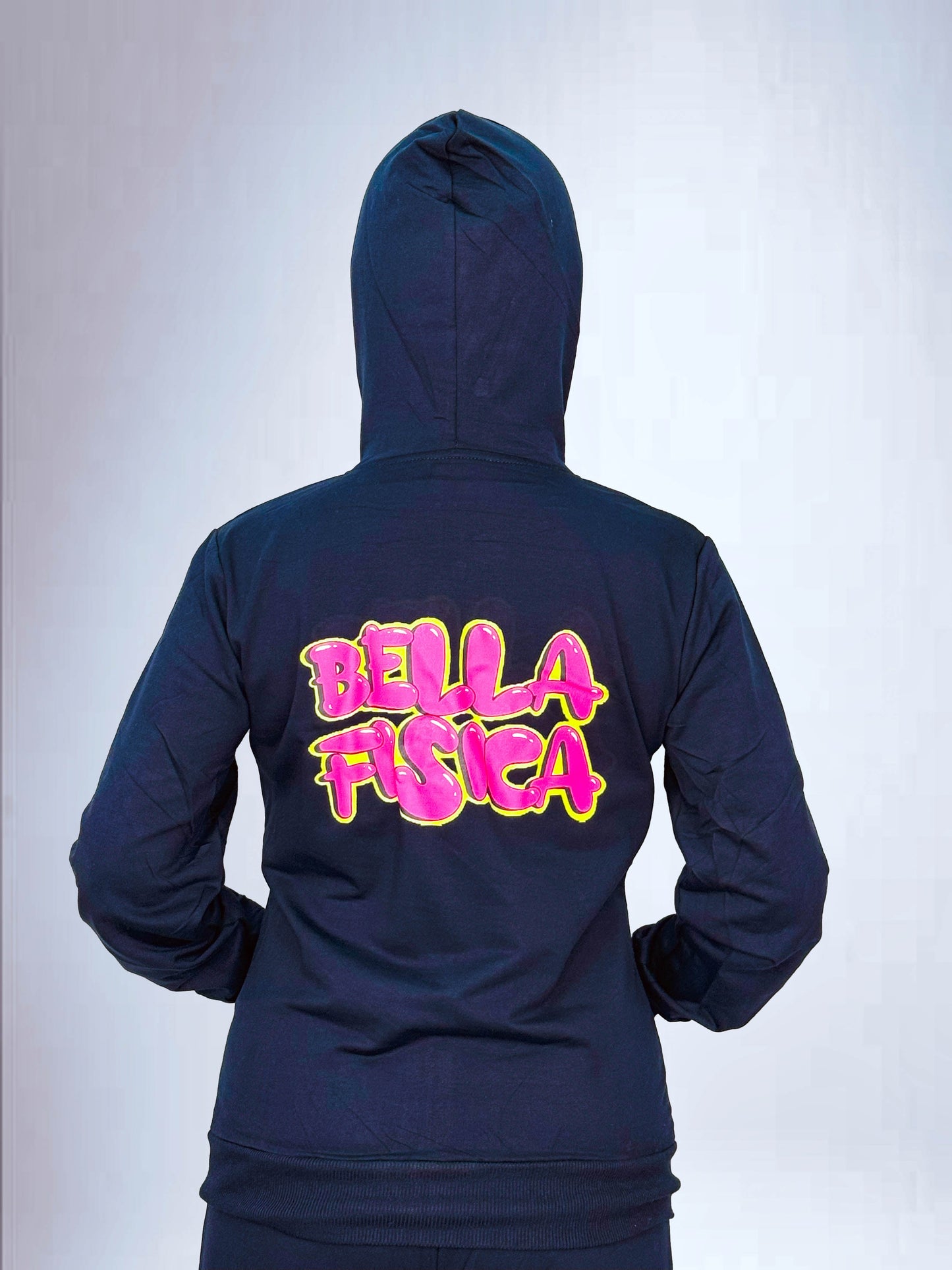 Felpa con Zip e Cappuccio con Logo: "Bella Fisica"