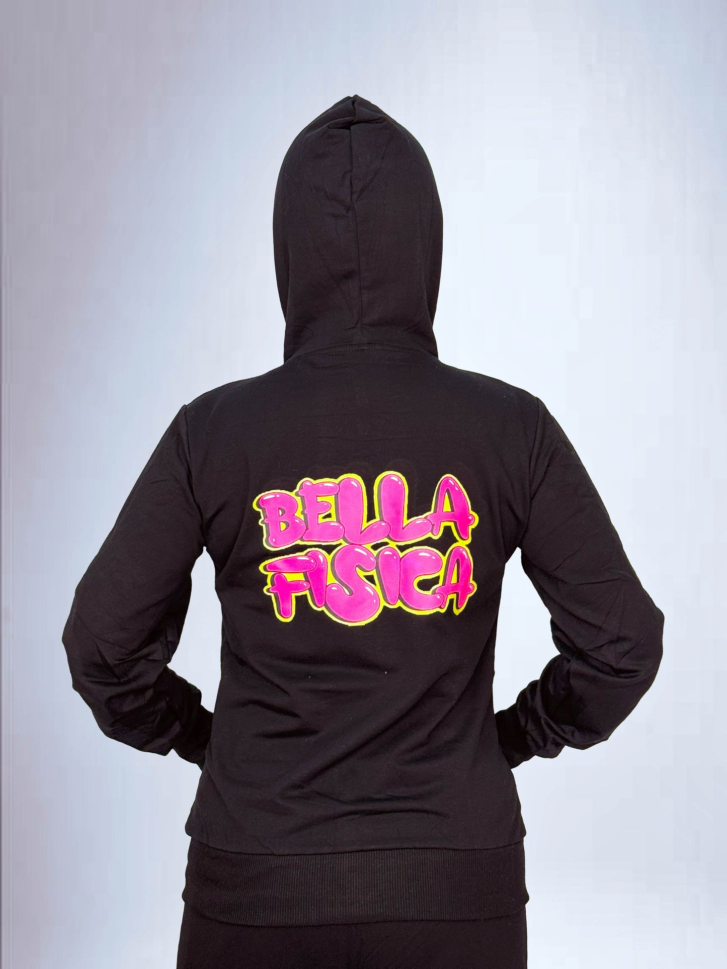 Felpa con Zip e Cappuccio con Logo: "Bella Fisica"